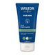 Weleda Men's 2 in 1 Face Wash in a blue squeeze tube with a white cap, standing upright, front view on a plain white background