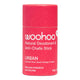 A pink Woohoo Natural Deodorant & Anti-Chafe Stick in the Urban scent, shown on a clean white background.